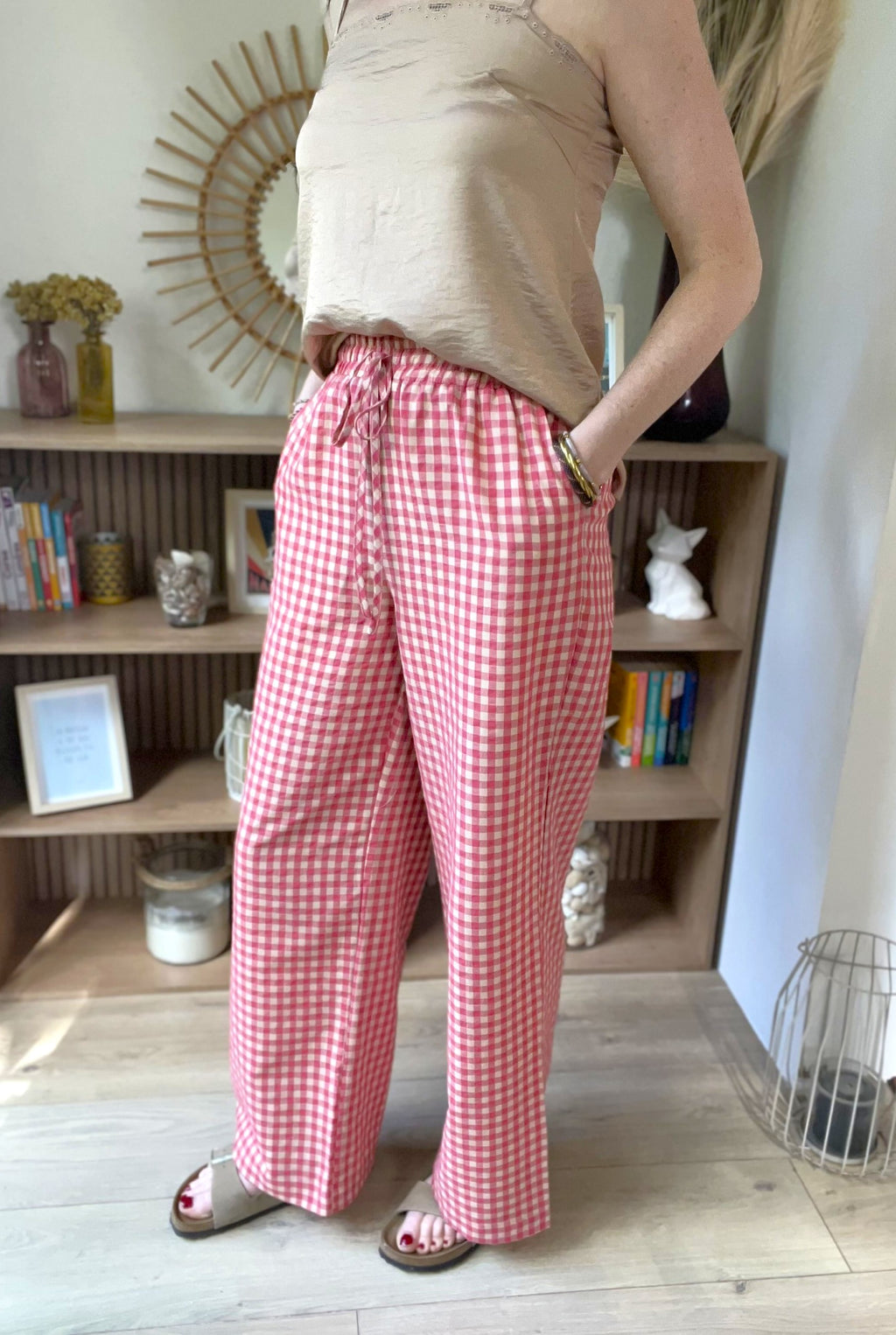 Pantalon femme vichy en coton SEE U SOON - Neuf