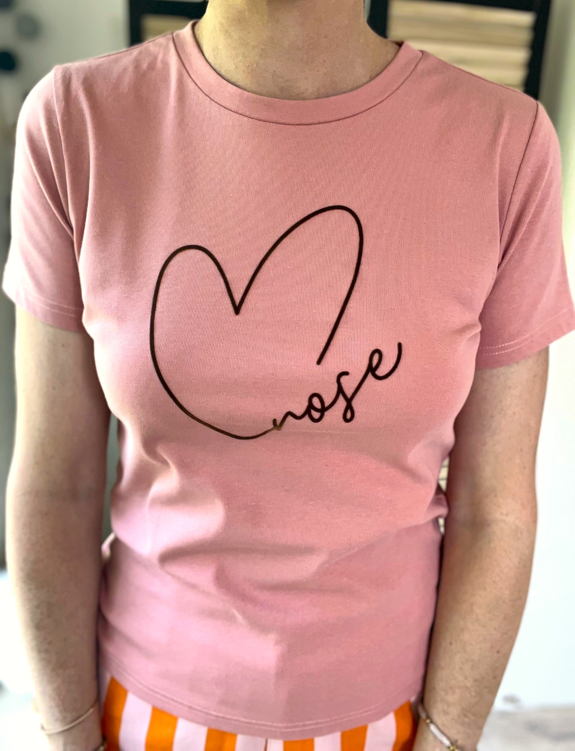 T-shirt rose coeur - taille S - GRACE & MILA - Seconde main