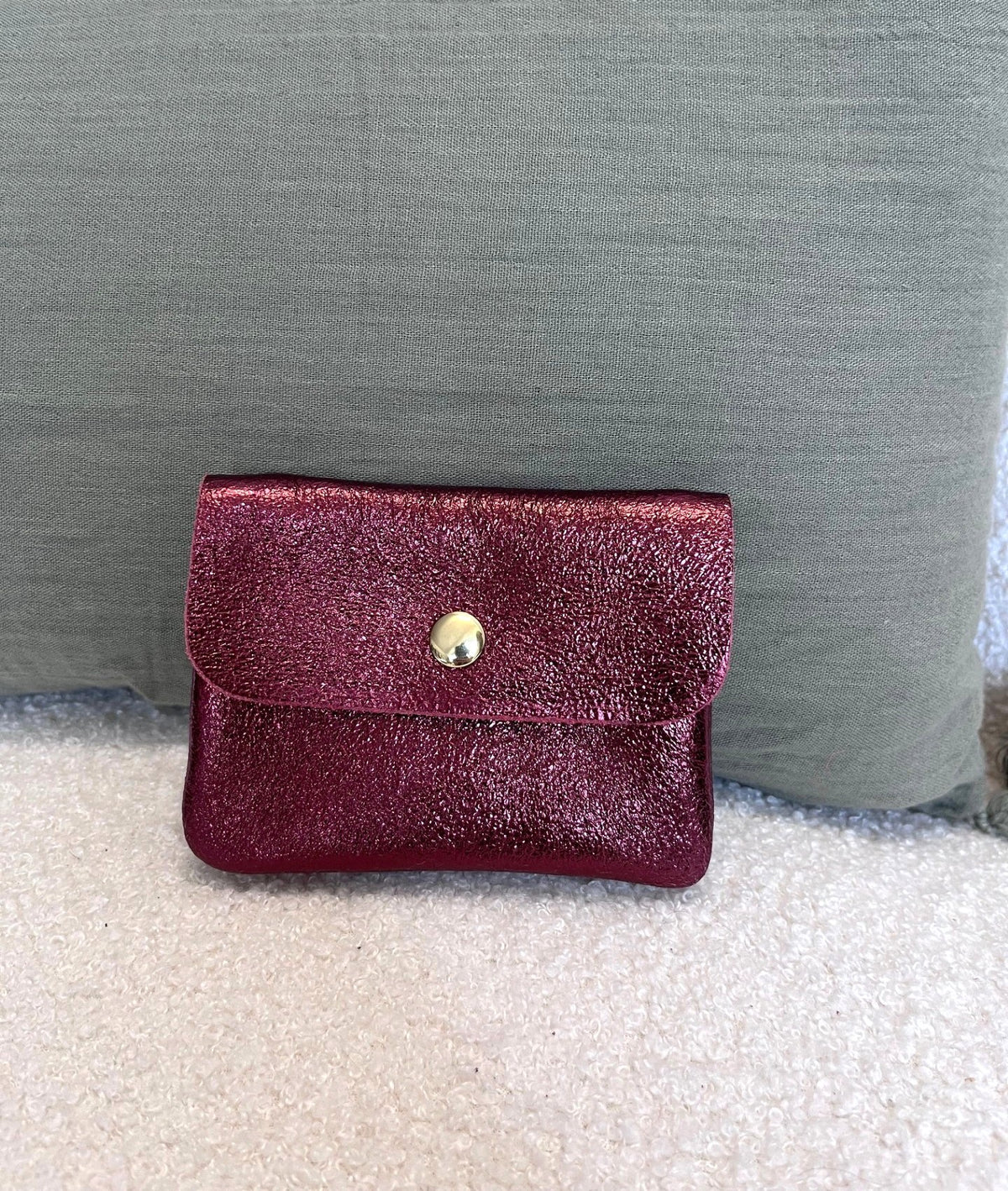 Petit porte-monnaie en cuir irisé – 3 coloris - Neuf