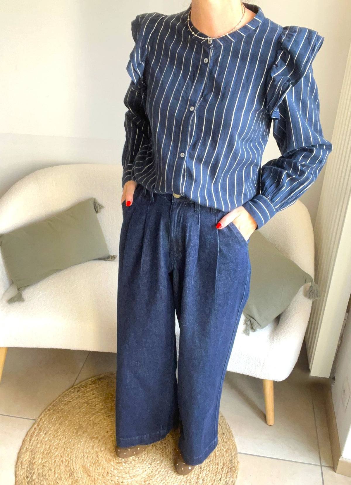 Jean wide bleu marine FRNCH - Neuf