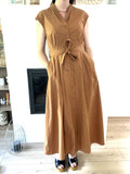 Robe longue en coton camel SEE U SOON - Neuve