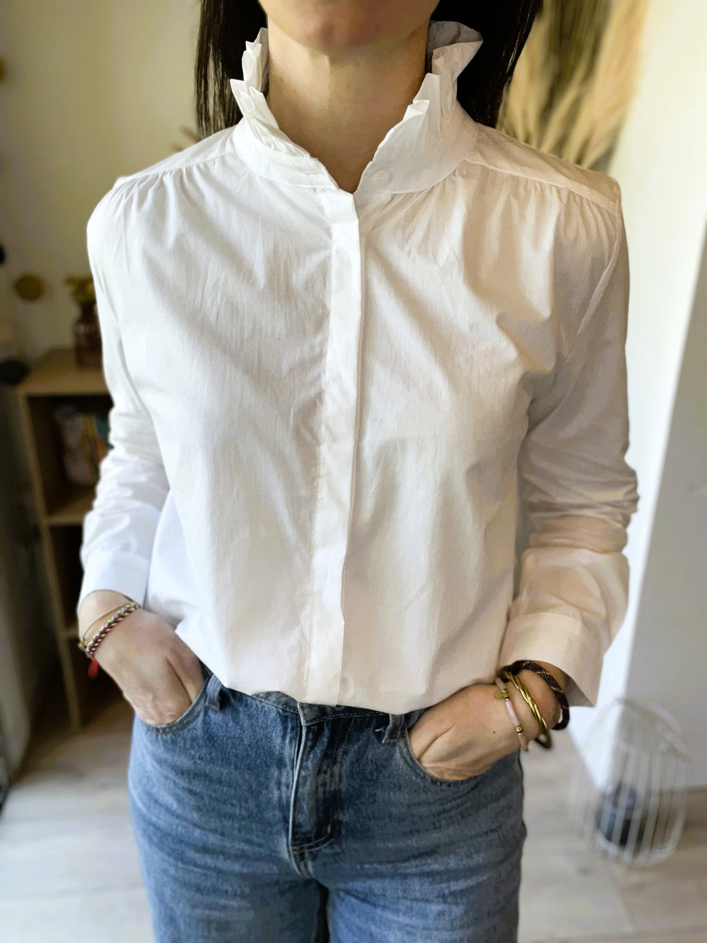Chemise blanche col victorien Suzanne - Neuve