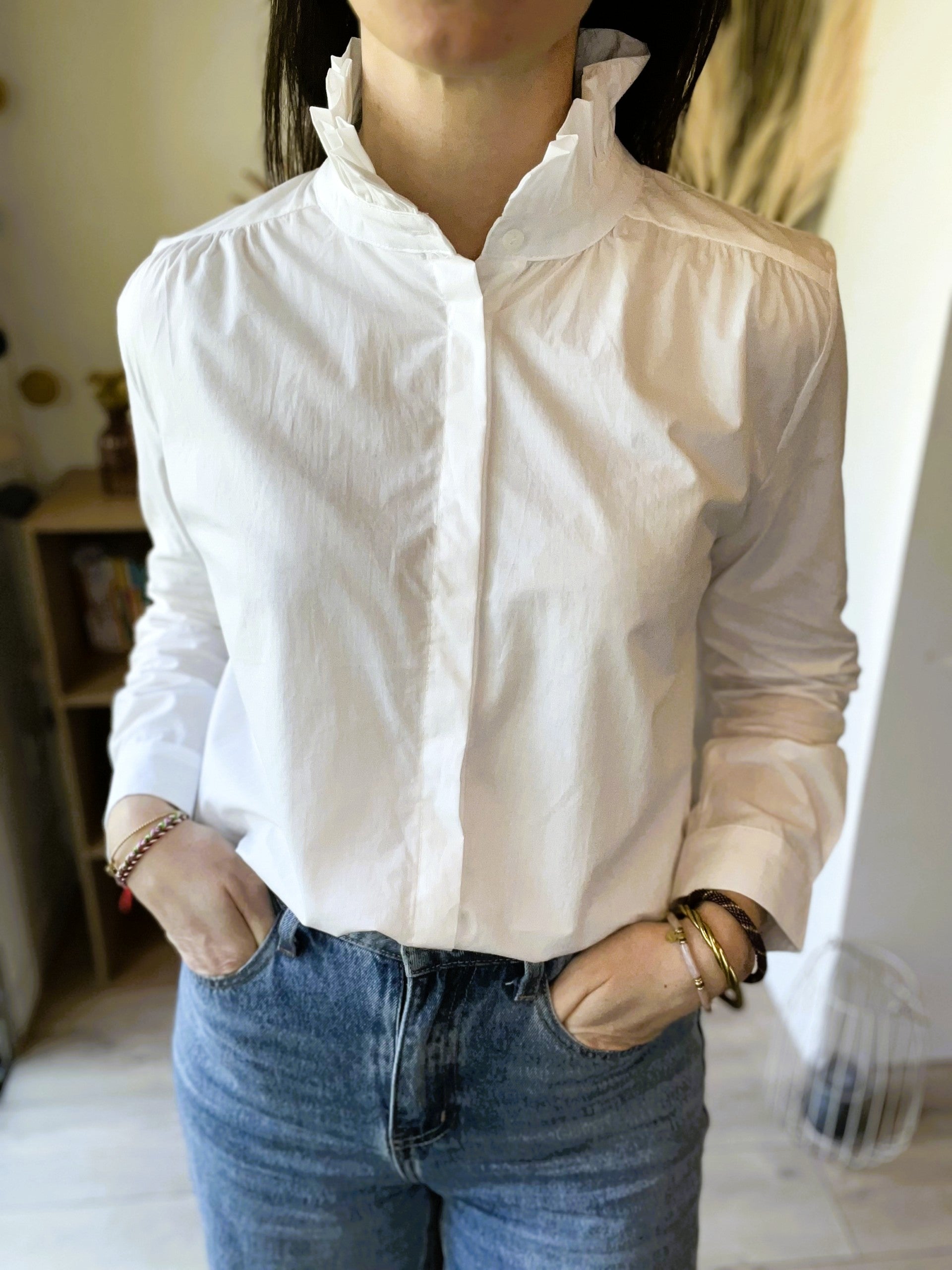 Chemise blanche col victorien Suzanne - Neuve