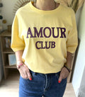T-shirt oversize jaune et violet Amour - Neuf