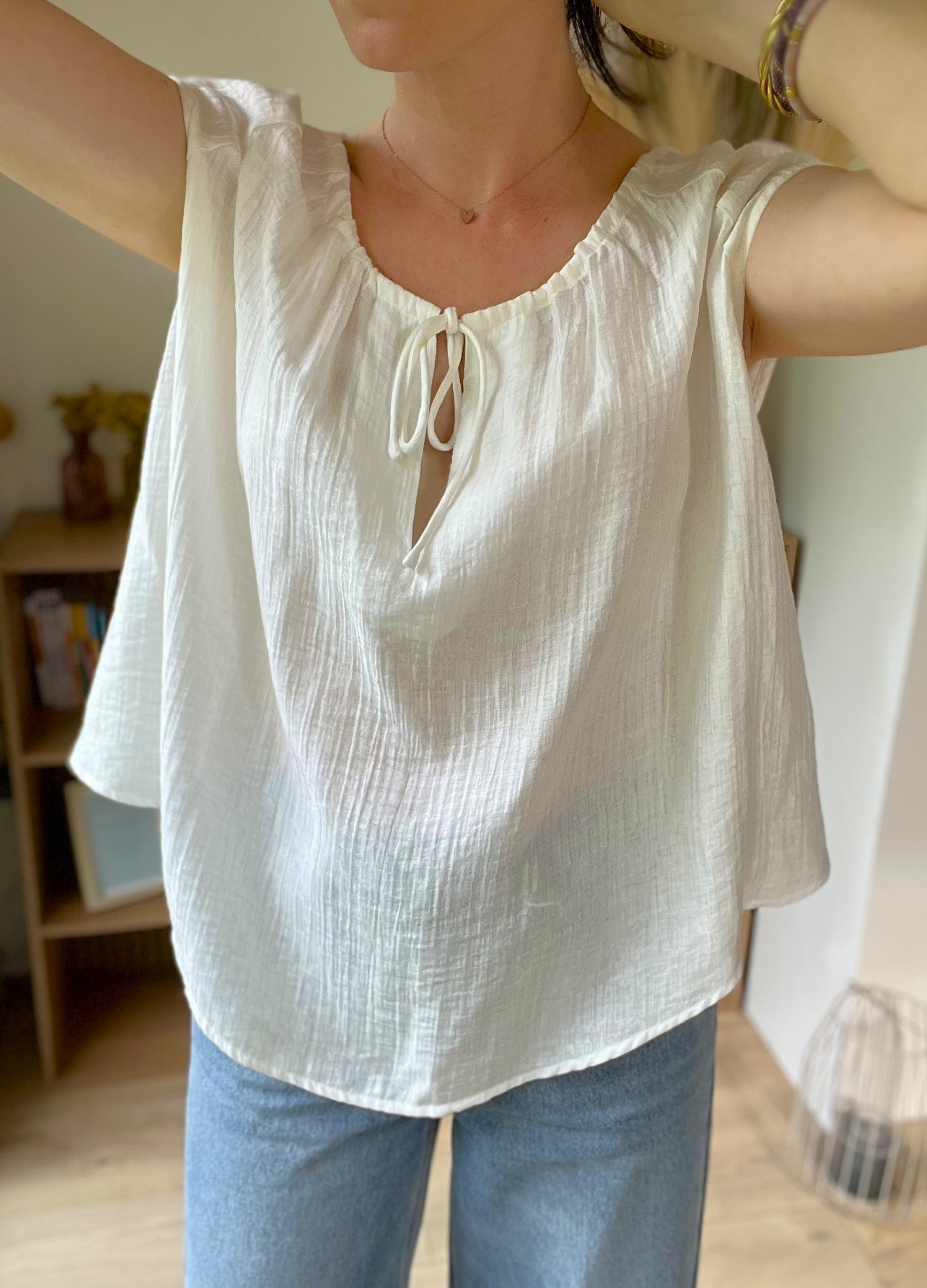 Blouse blanche manches courtes FRNCH - Seconde main
