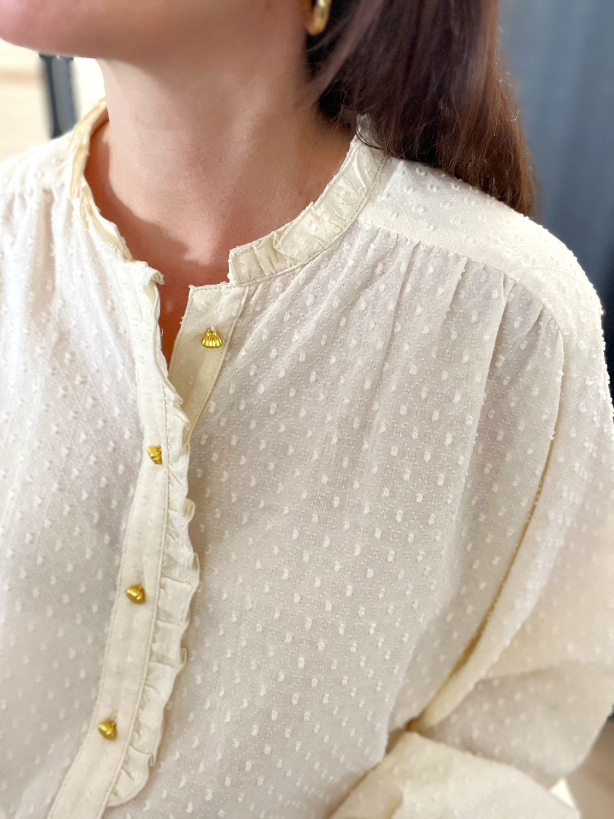 Blouse écrue plumetis RUE MAZARINE – Seconde main