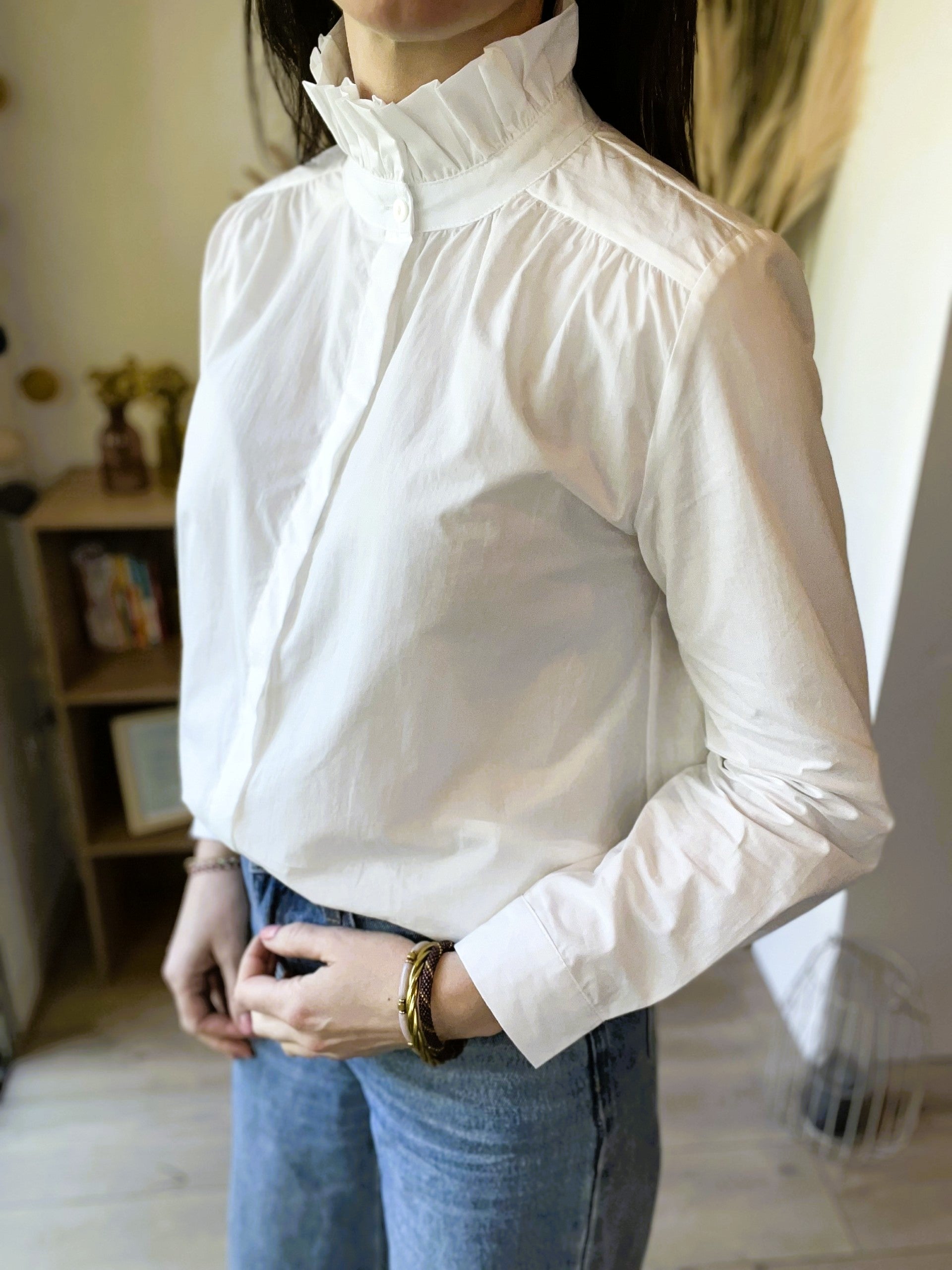 Chemise blanche col victorien Suzanne - Neuve