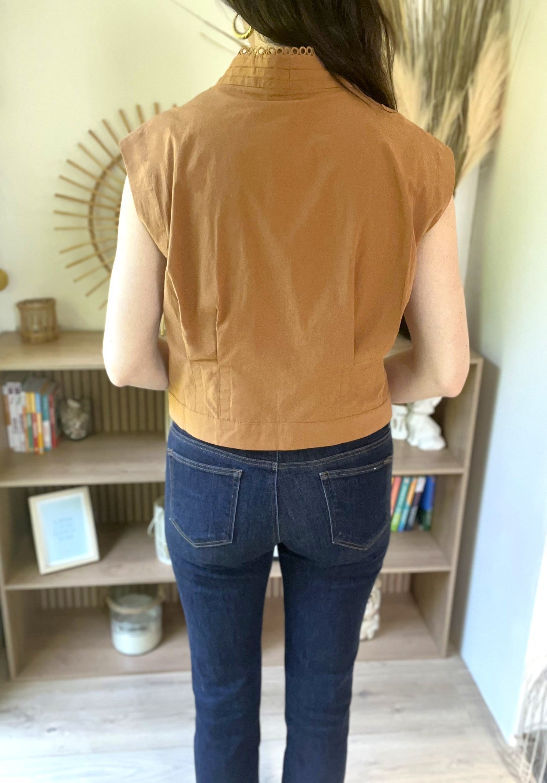 Top boutonné en coton camel SEE U SOON - Neuf