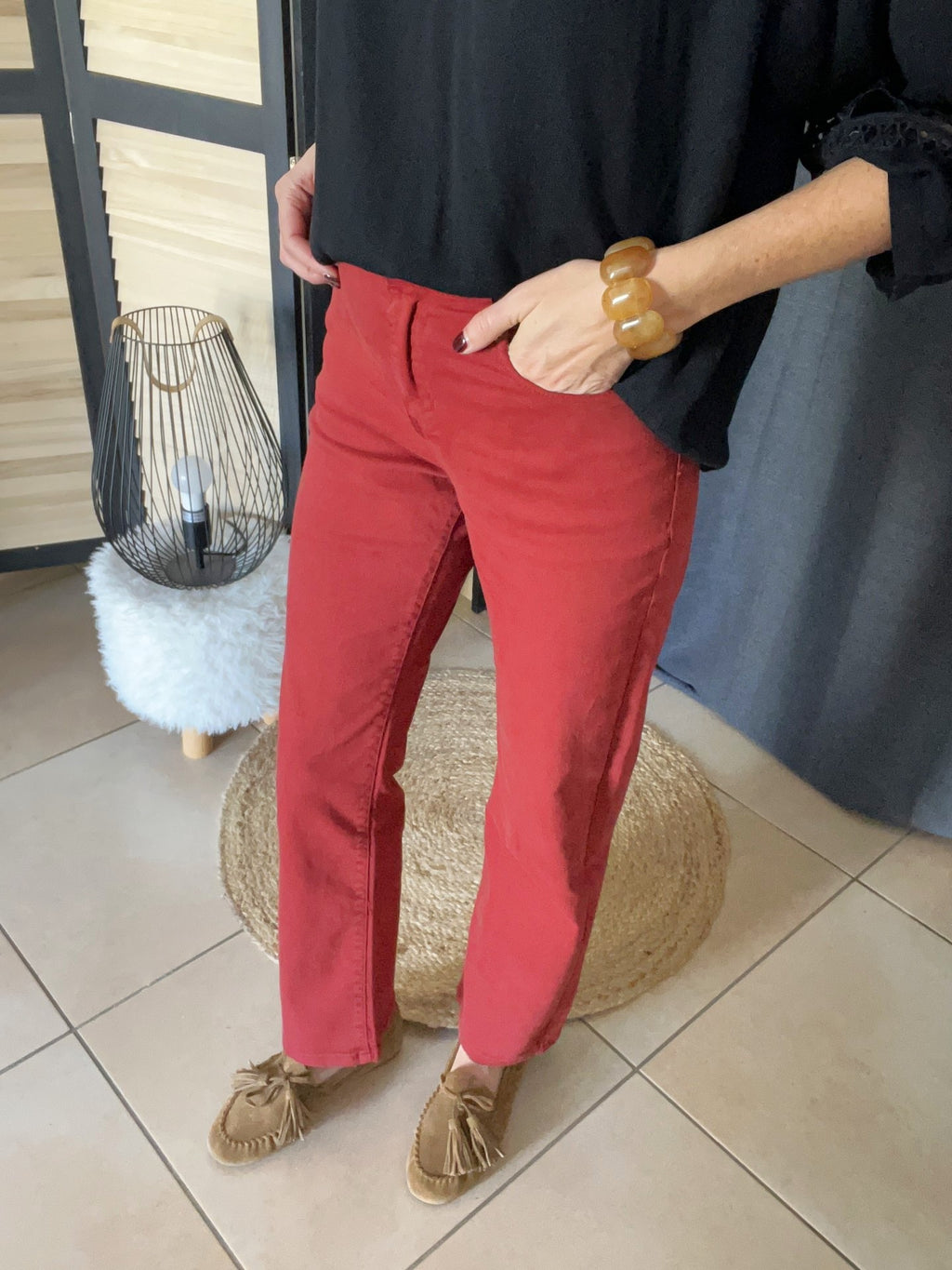 Pantalon droit brique MAISON ONADO – Neuf