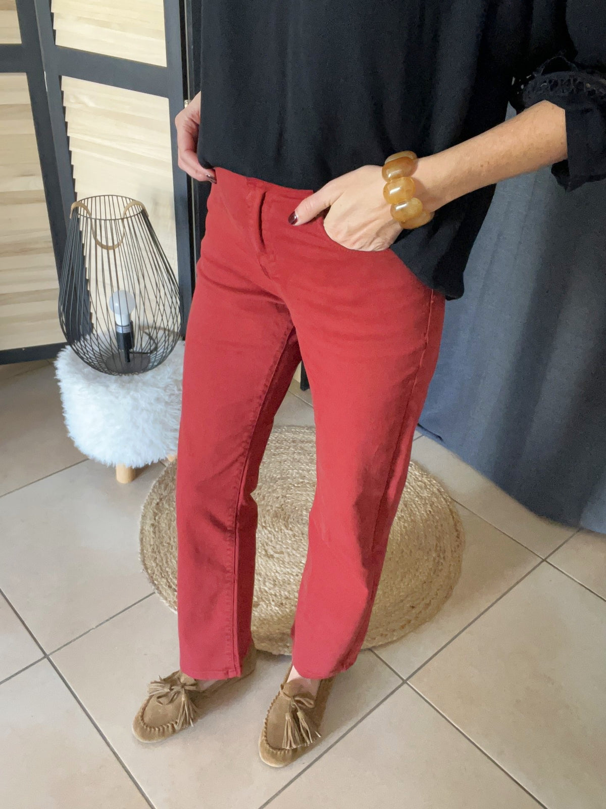 Pantalon droit brique MAISON ONADO – Neuf