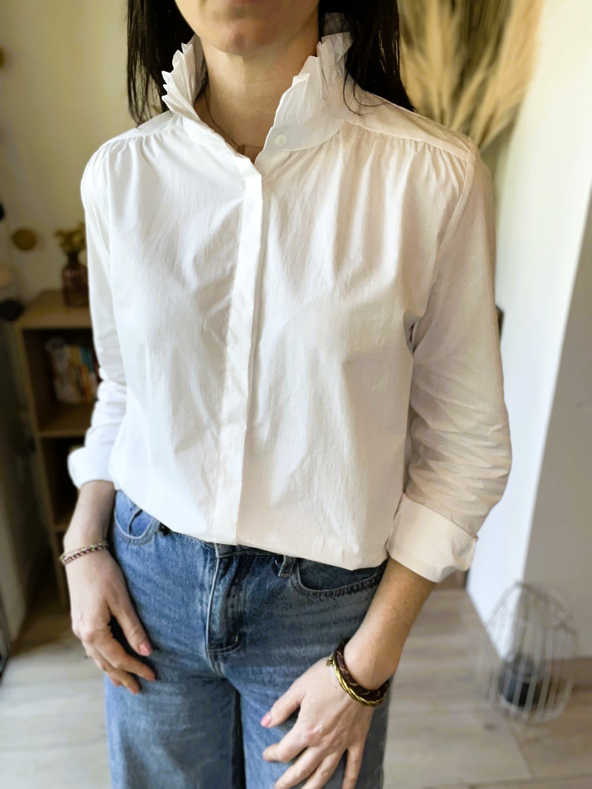 Chemise blanche col victorien Suzanne - Neuve