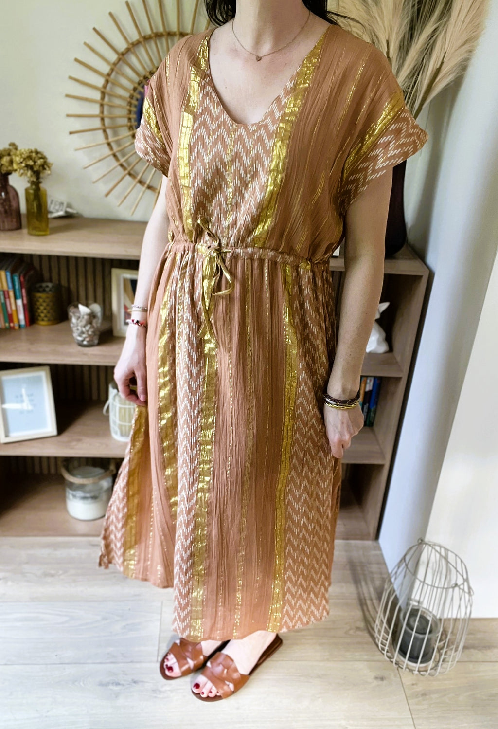 Robe vieux rose détails dorés LOUIZON taille 0 - Seconde main