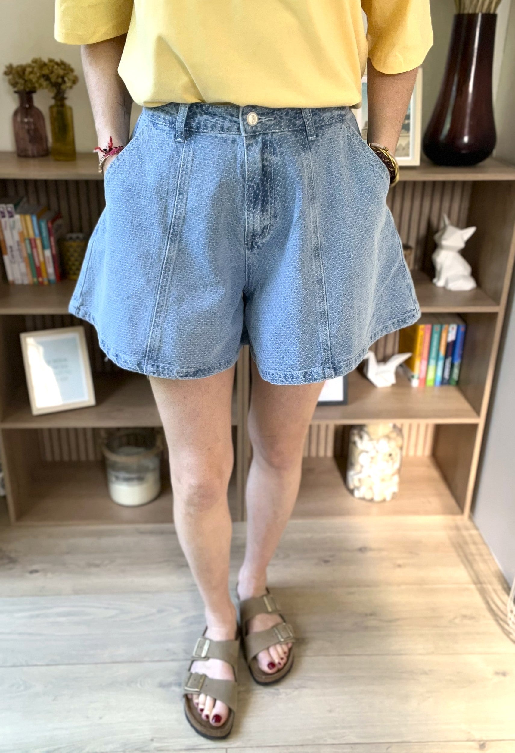 Short en jean femme paper bag bleu FRNCH – Neuf
