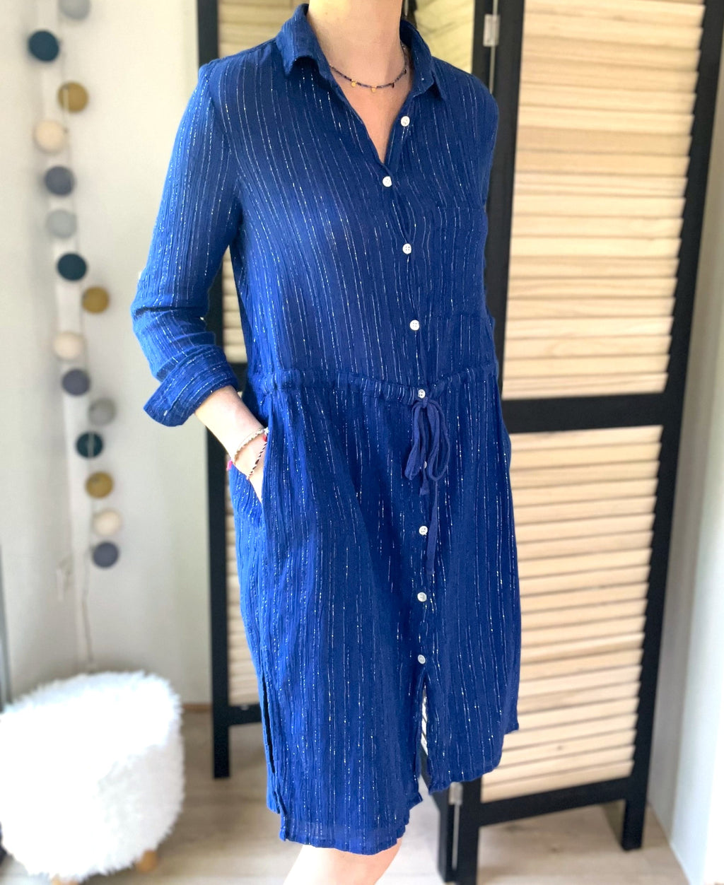Robe chemise bleu roi - taille S - LEON & HARPER - Seconde main