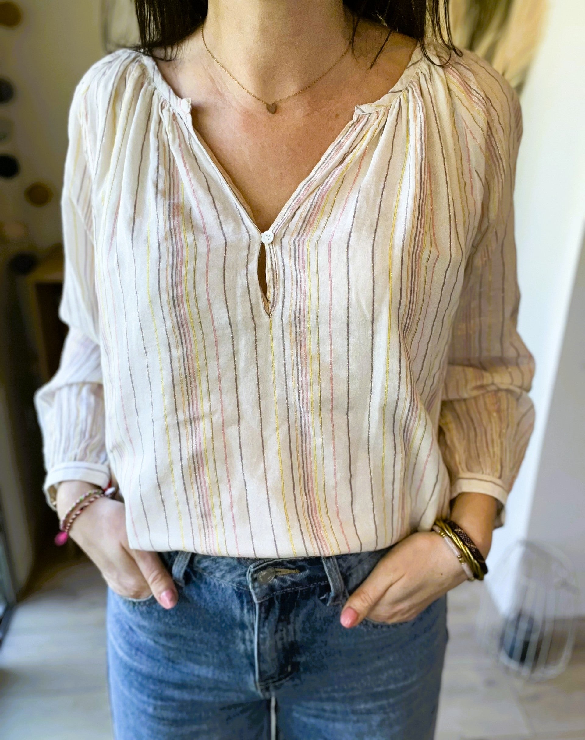 Blouse fines rayures LA PETITE ETOILE taille 1 - Seconde main