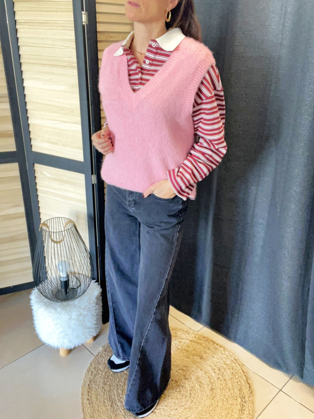 Pull sans manche rose - Seconde main