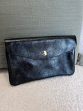 Porte-monnaie femme en cuir irisé noir - Neuf