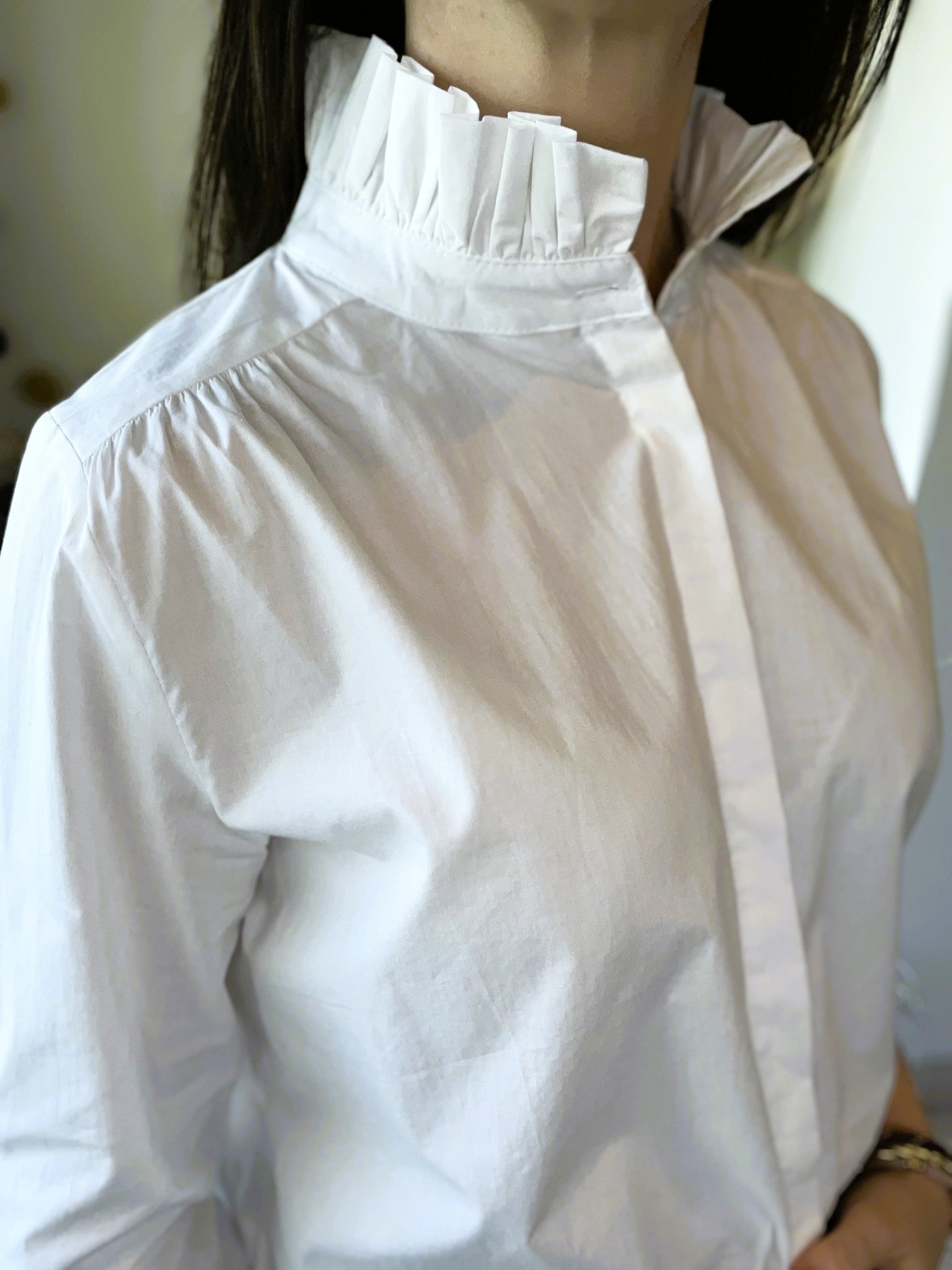 Chemise blanche col victorien Suzanne - Neuve