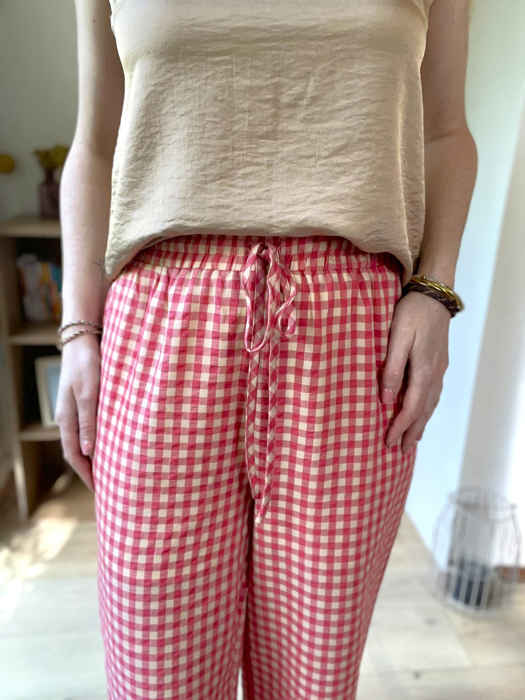 Pantalon femme vichy en coton SEE U SOON - Neuf