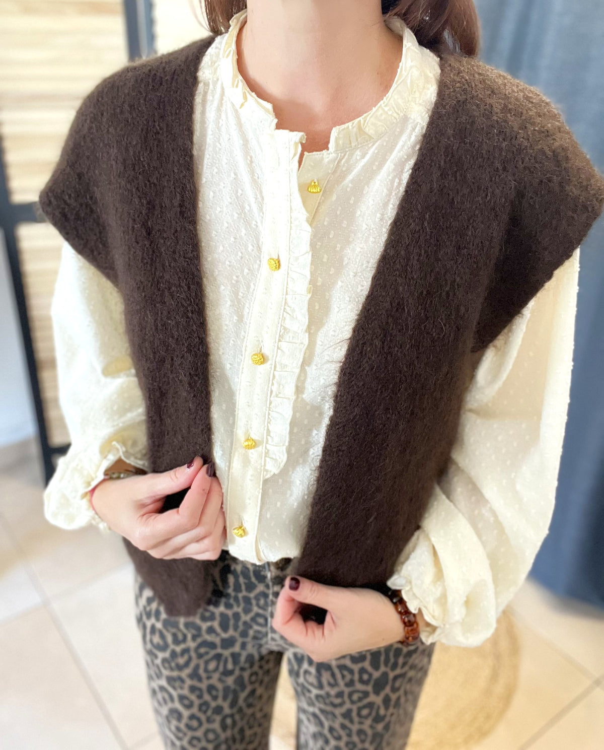 Gilet sans manche chocolat YCOO – Seconde main