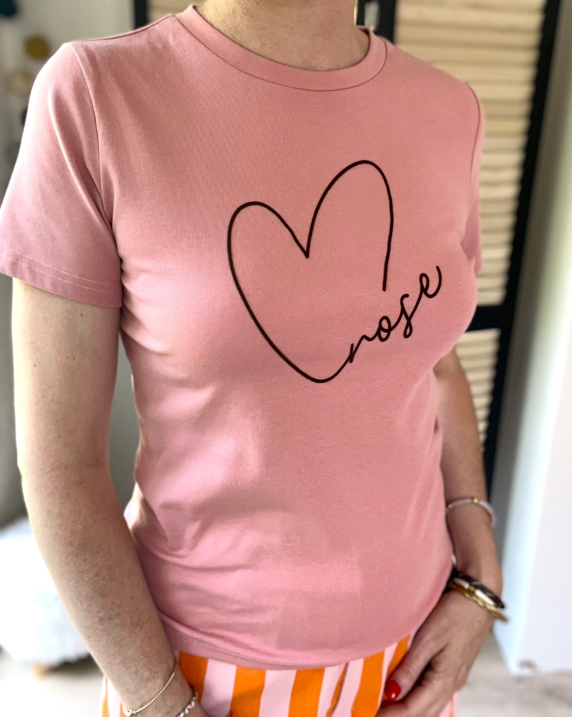 T-shirt rose coeur - taille S - GRACE & MILA - Seconde main