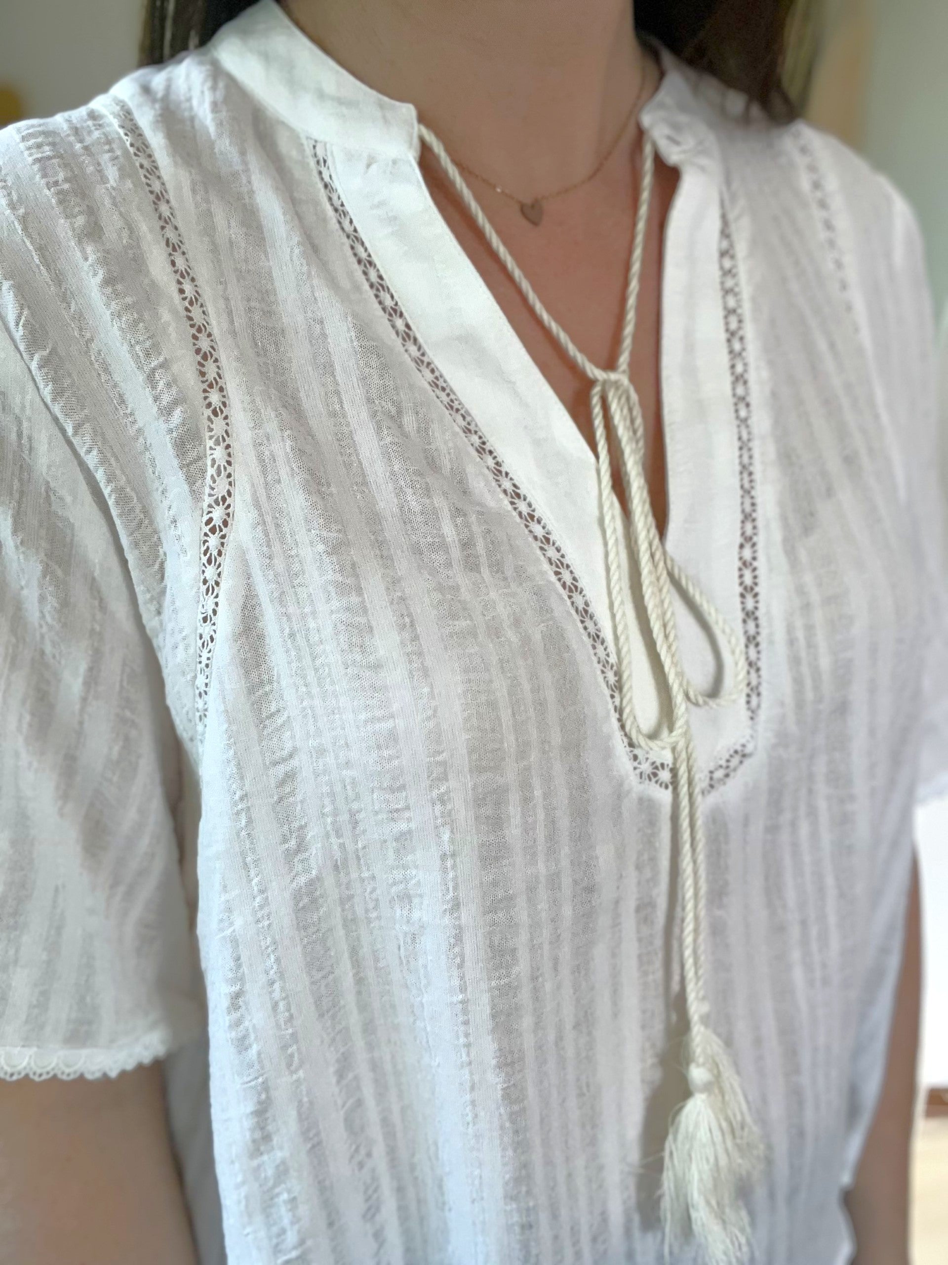 Blouse fluide bohème blanche SEE U SOON - Neuve