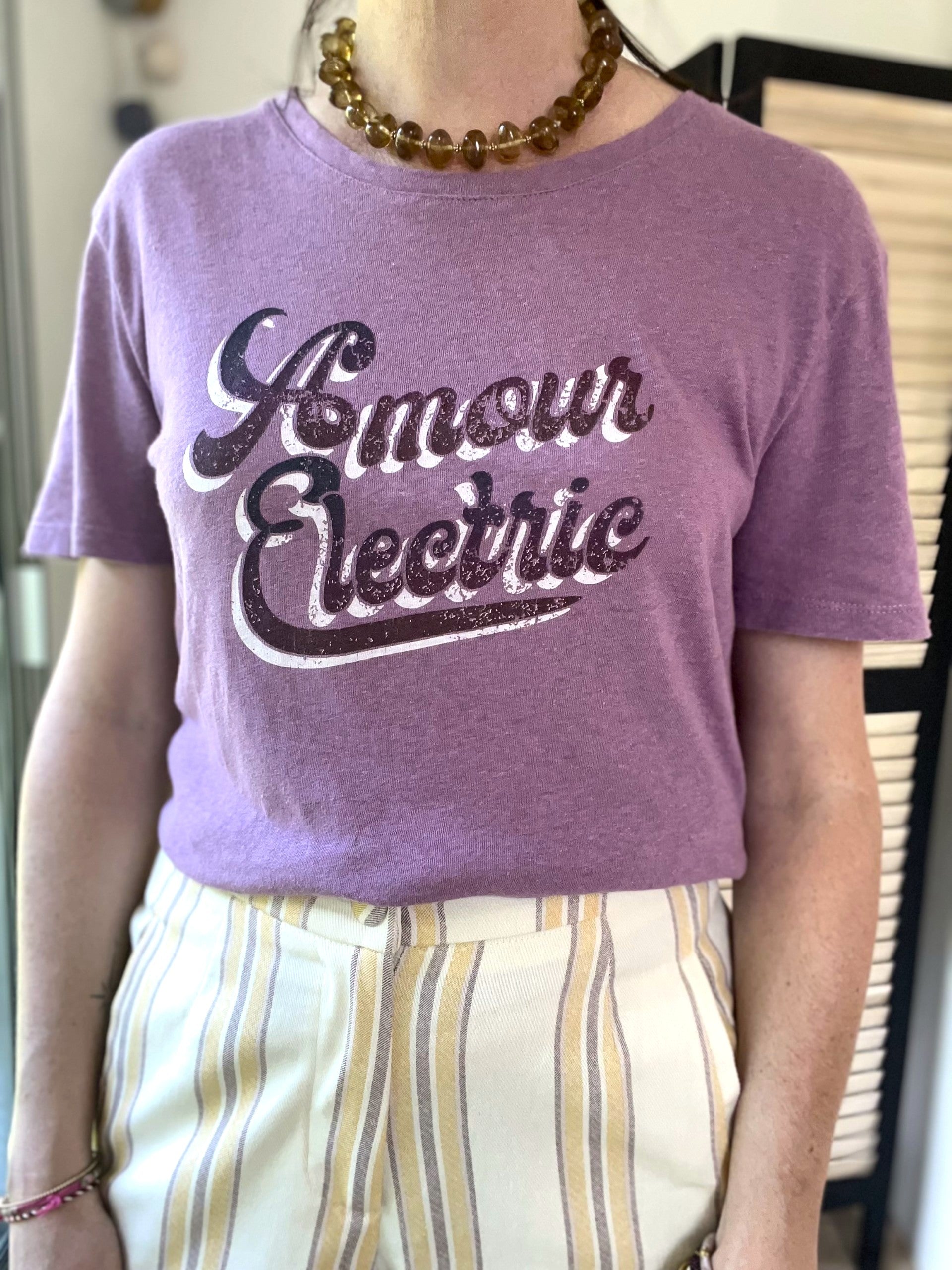 T-shirt coton et lin mauve - taille 1 - SUNCOO - Seconde main