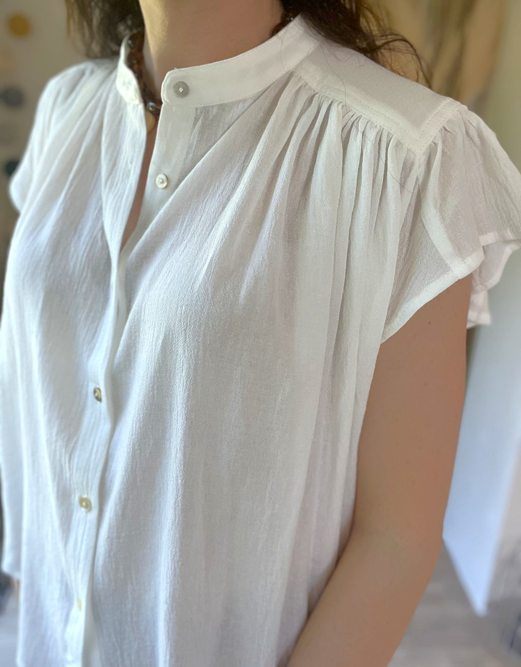Blouse boutonnée légère blanche THE KORNER - Neuve
