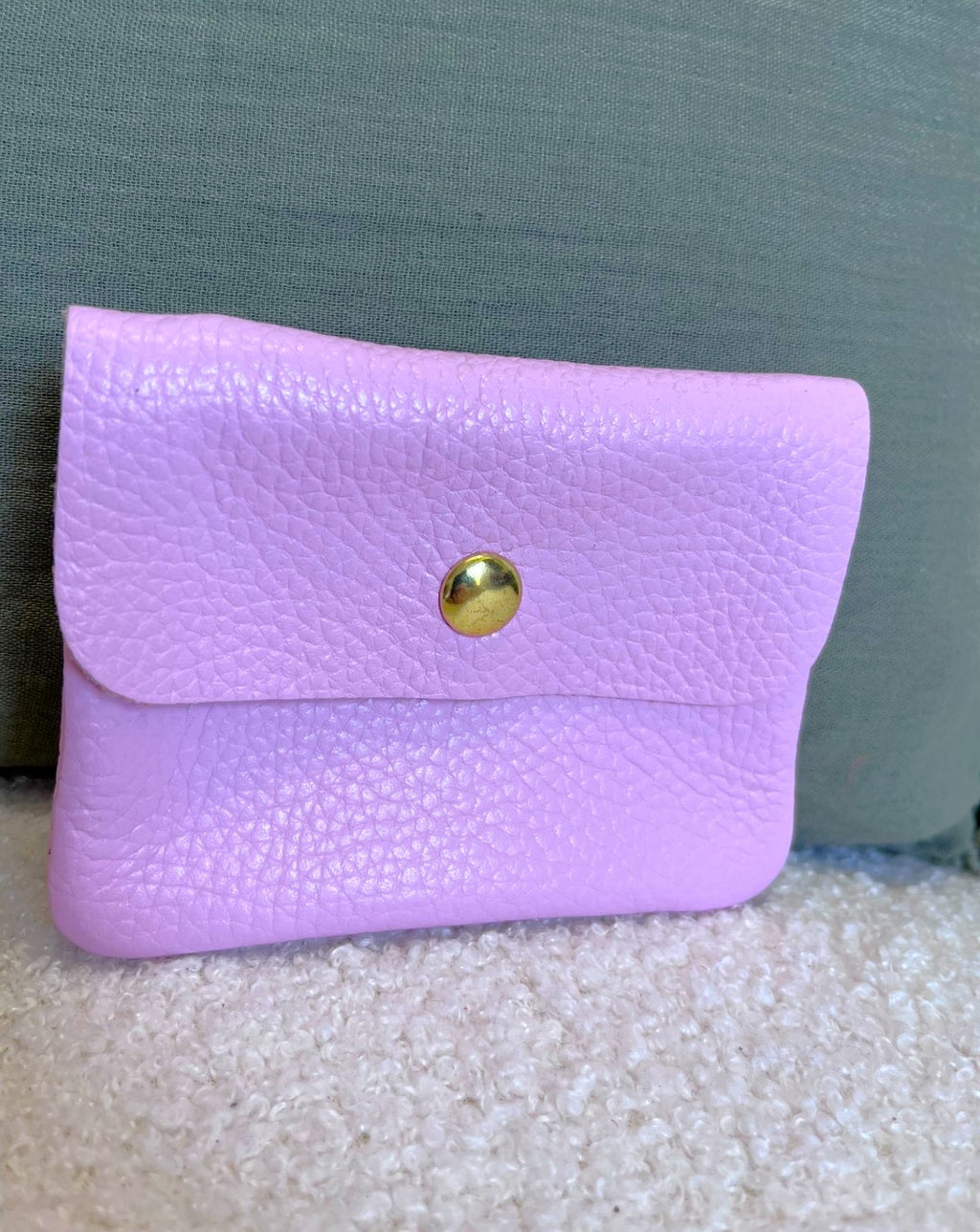 Petit porte-monnaie en cuir grainé - 2 coloris - Neuf