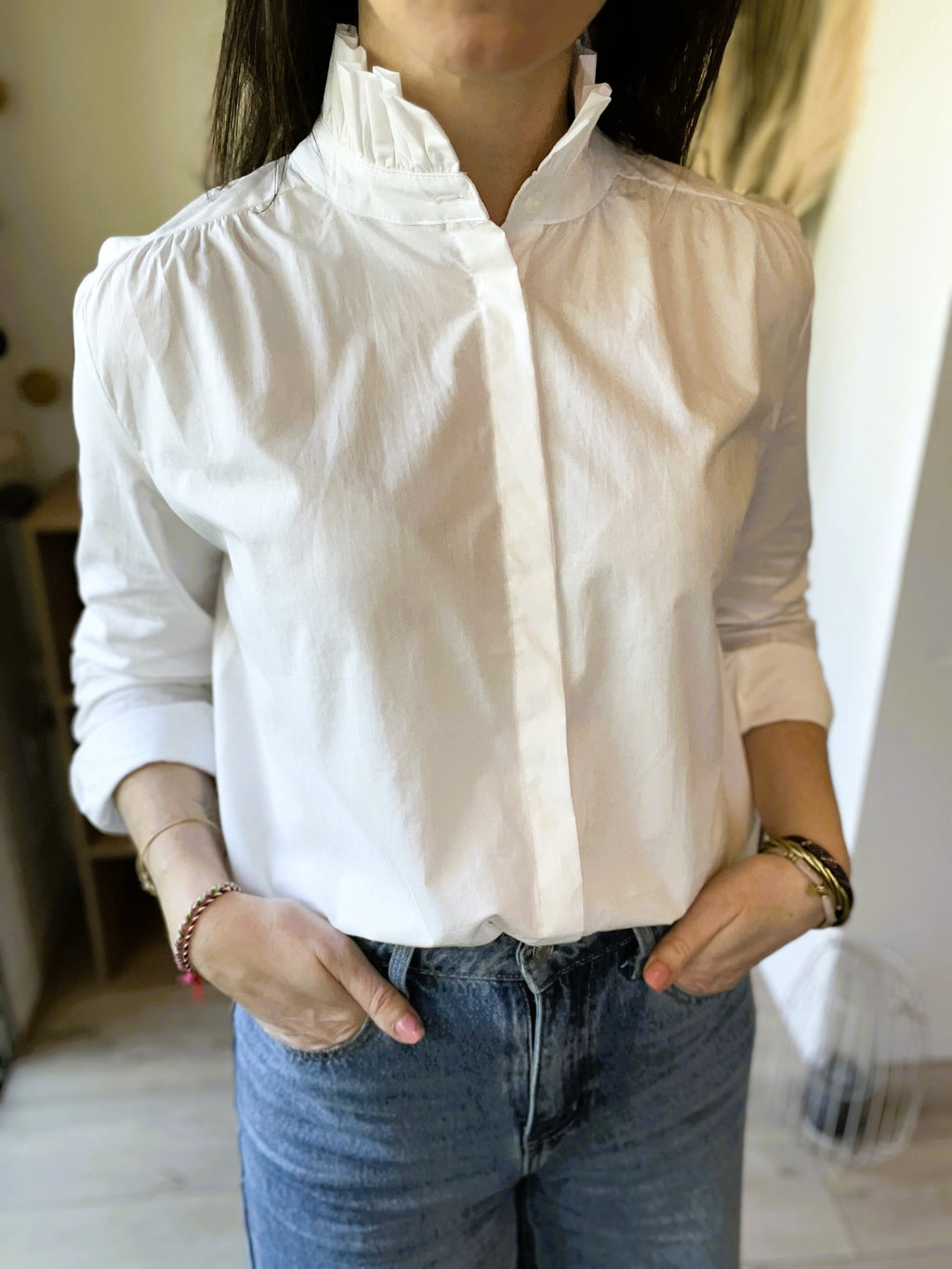 Chemise blanche col victorien Suzanne - Neuve