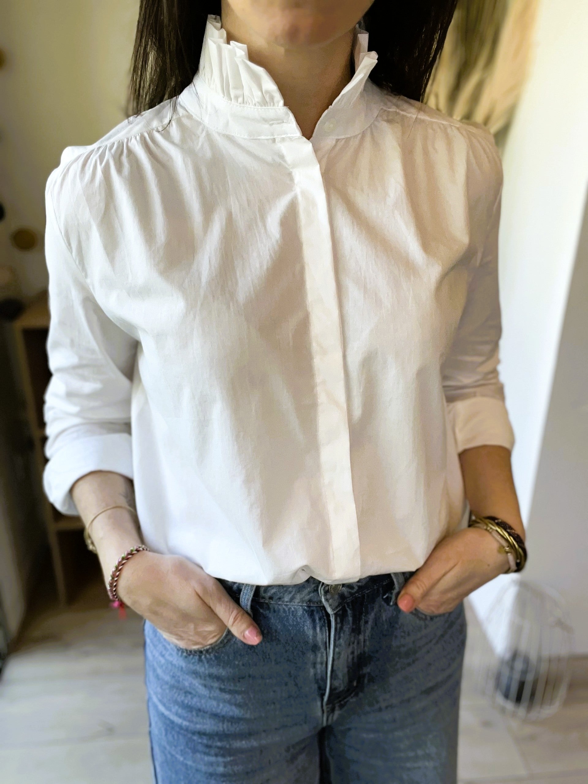 Chemise blanche col victorien Suzanne - Neuve