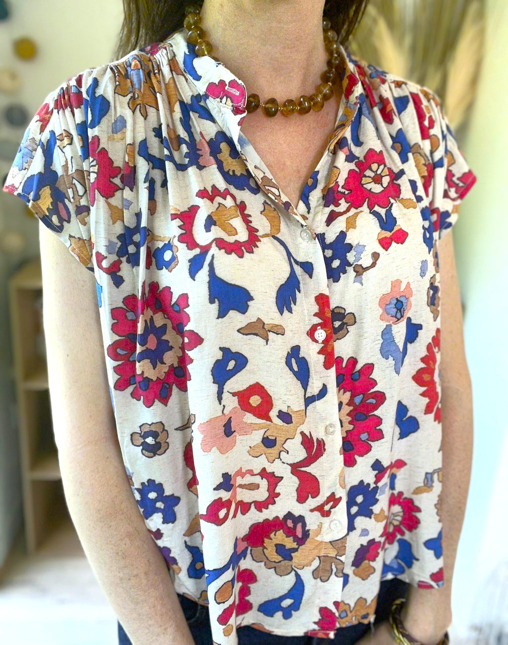Blouse fluide et fleurie boutonnée THE KORNER - Neuve