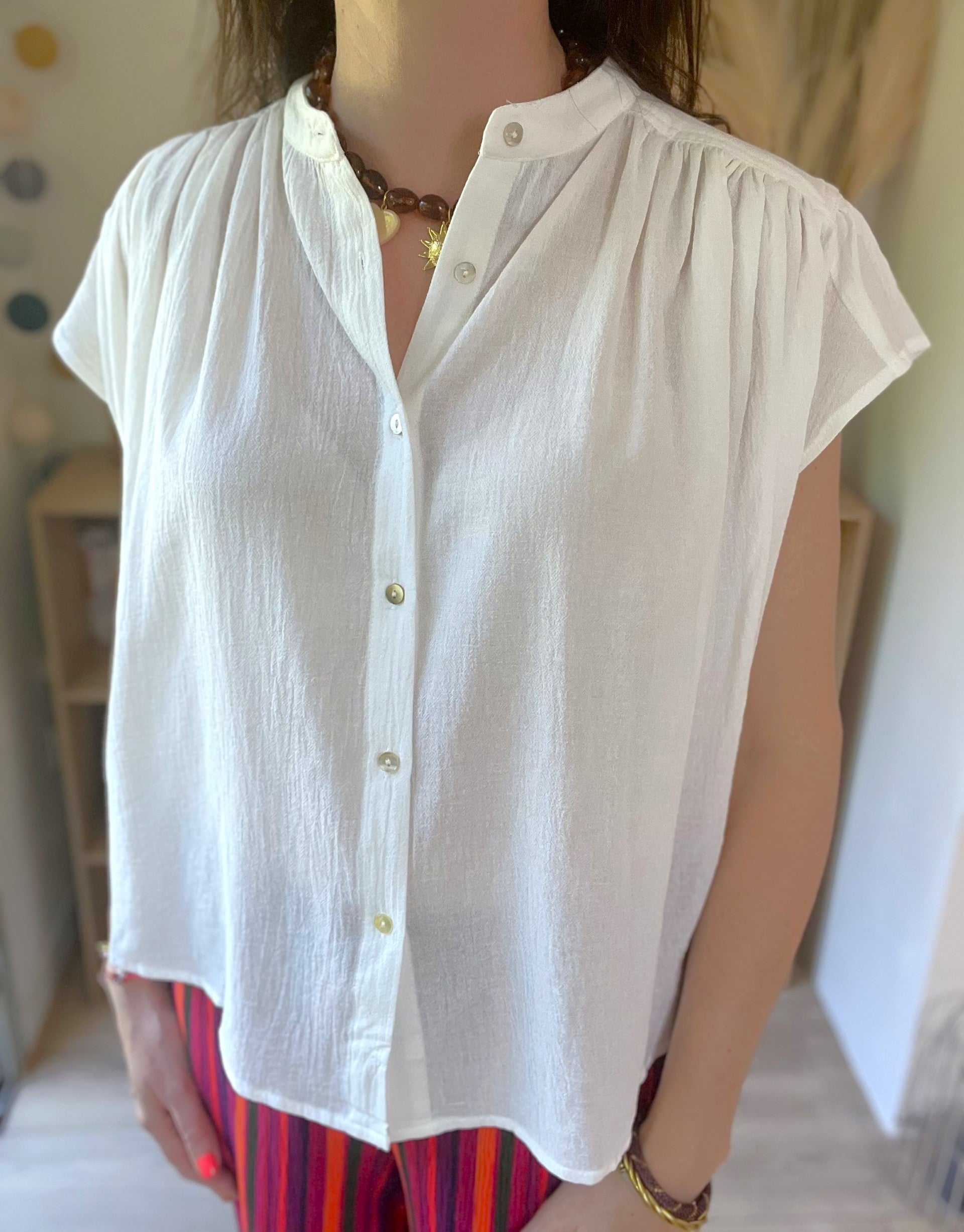 Blouse boutonnée légère blanche THE KORNER - Neuve