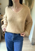Pull femme en mohair beige - taille unique - ANDROMEDE - Seconde main