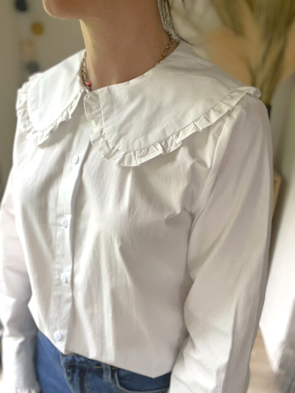 Chemise blanche col claudine Constance - Neuve