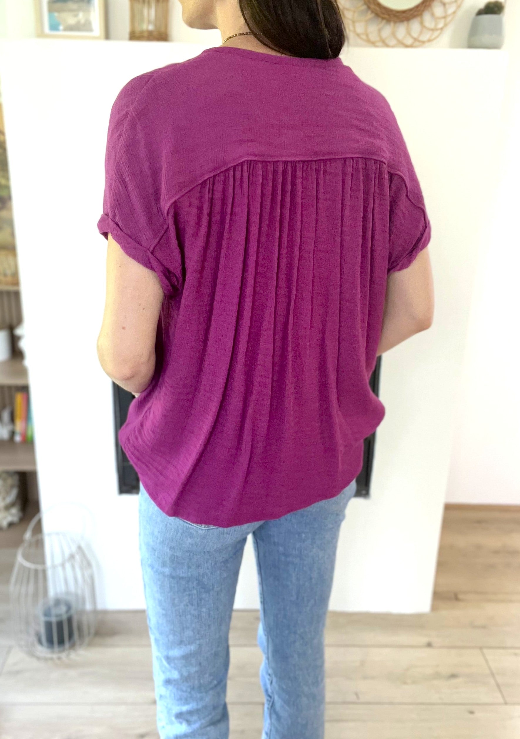 Blouse fluide prune - taille 1 - LOUIZON - Seconde main
