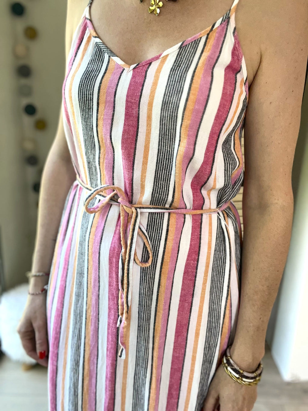 Robe longue rayée à bretelles - taille S - VERO MODA - Seconde main