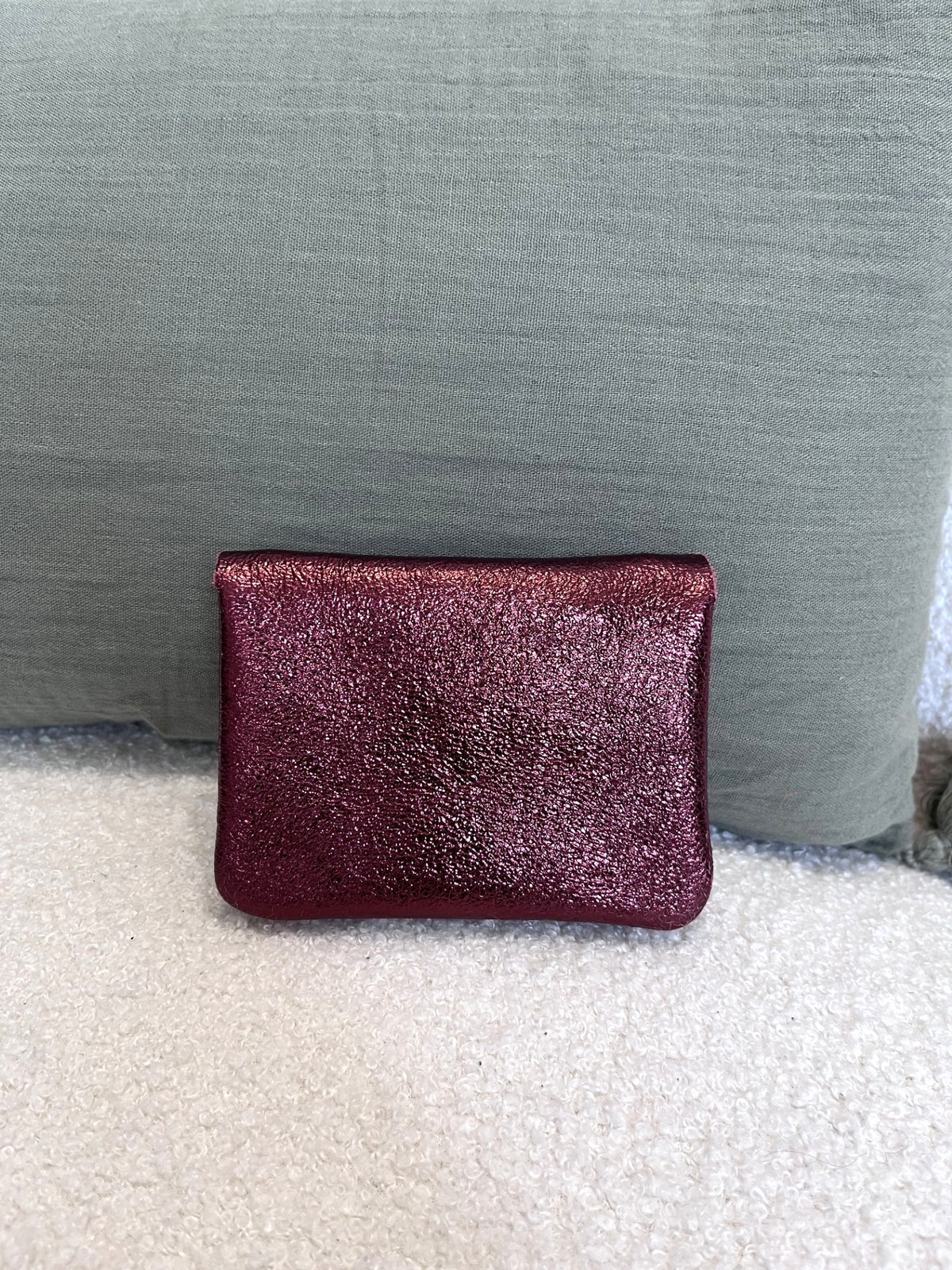 Petit porte-monnaie en cuir irisé – 3 coloris - Neuf