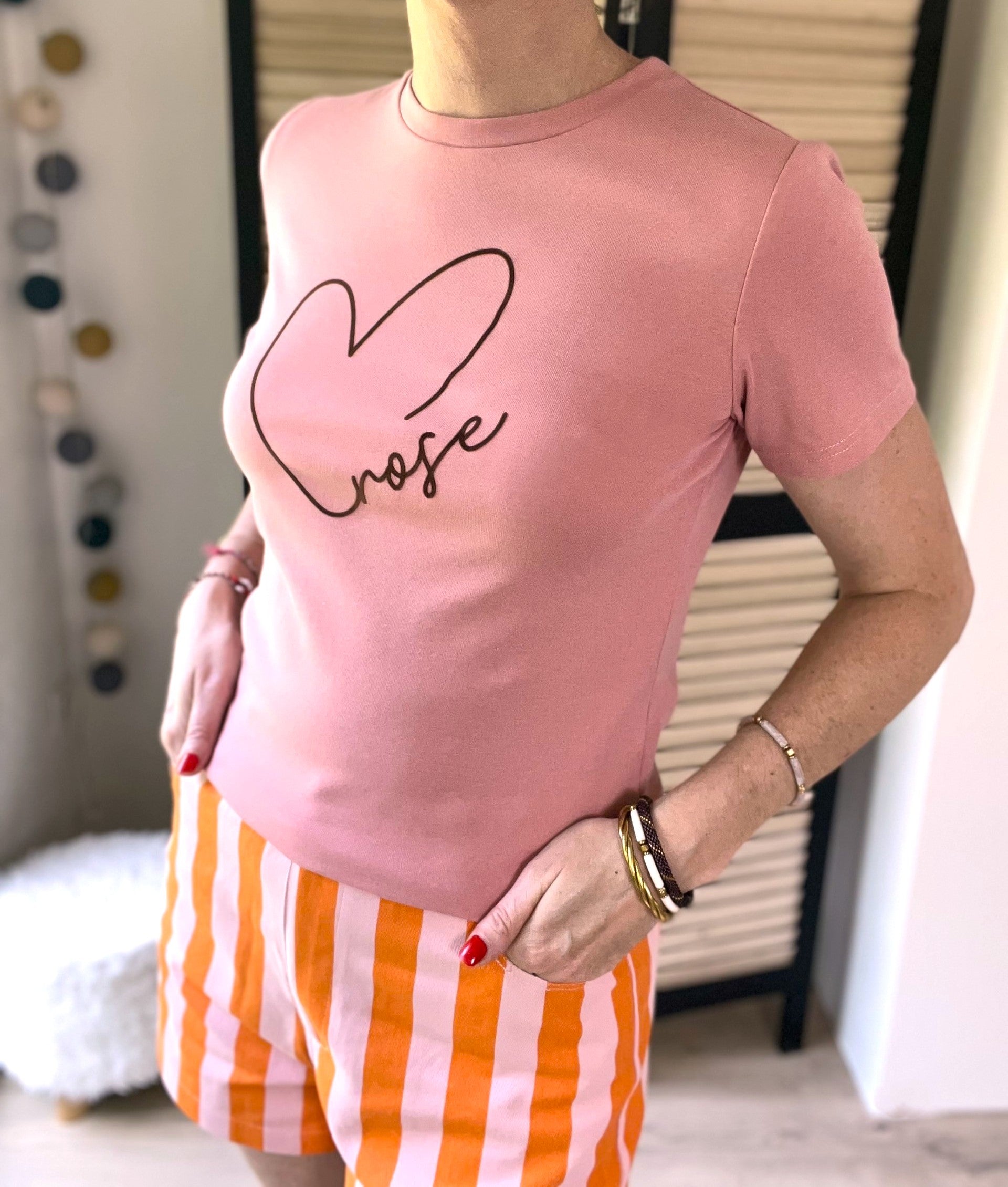 T-shirt rose coeur - taille S - GRACE & MILA - Seconde main
