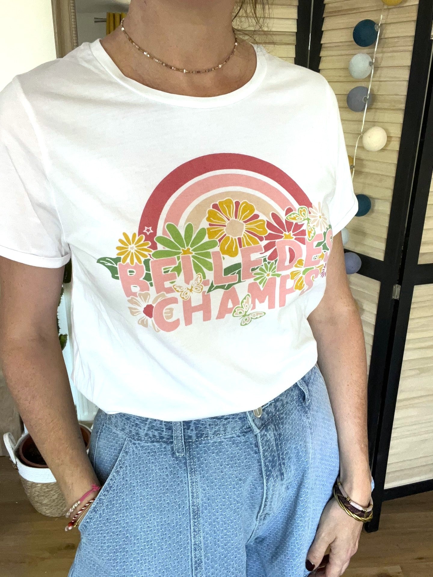 T-shirt blanc imprimé taille 2 - LA PETITE ETOILE - Seconde main