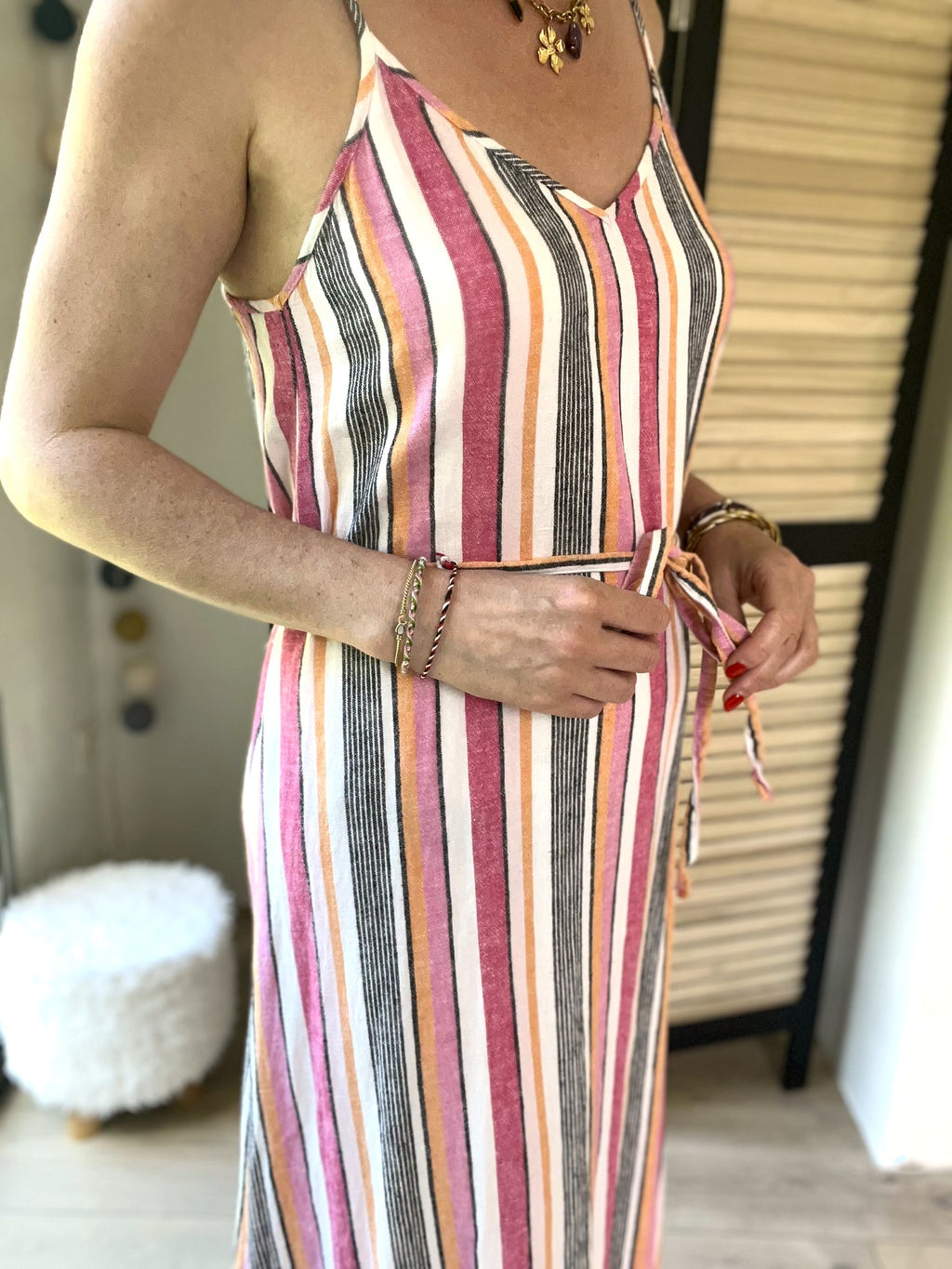Robe longue rayée à bretelles - taille S - VERO MODA - Seconde main