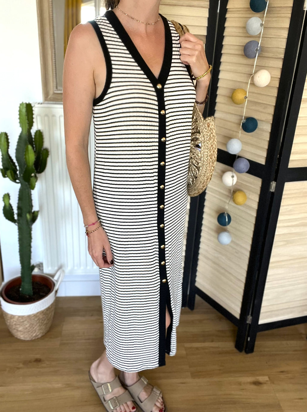 Robe marinière noire et écru taille S - VILA - Seconde main