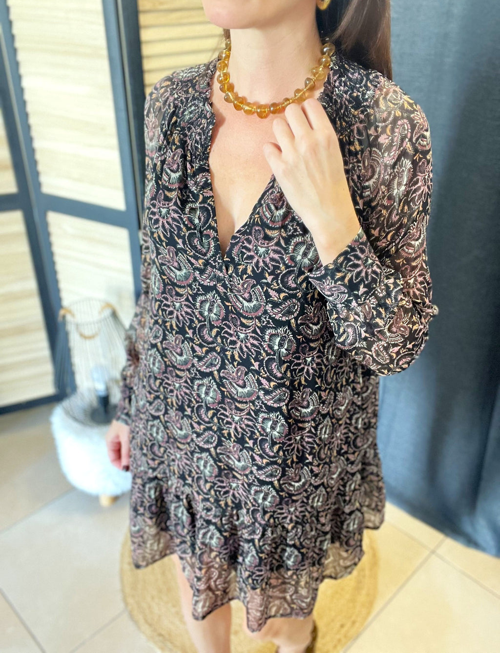 Robe courte imprimée AN’GE – Seconde main