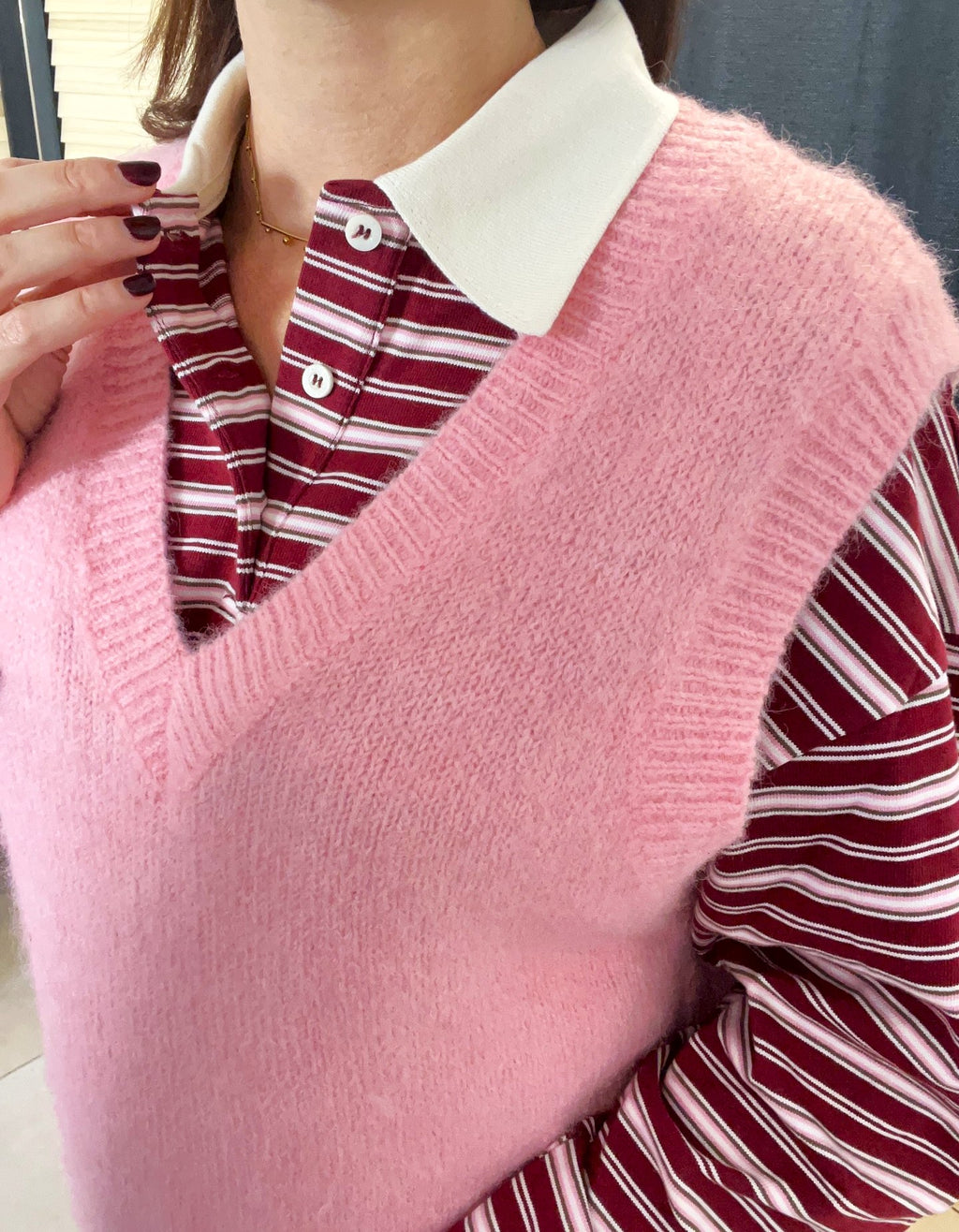 Pull sans manche rose - Seconde main
