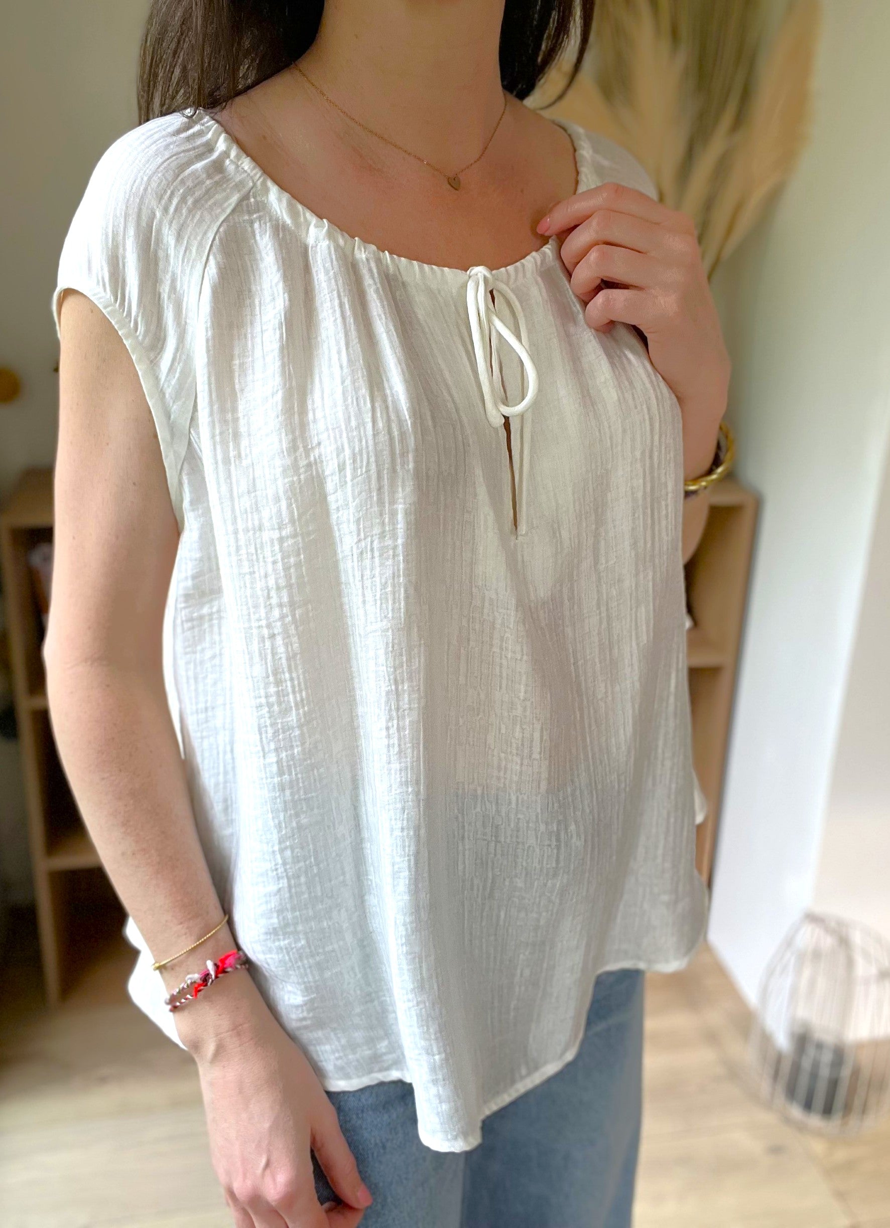 Blouse blanche manches courtes FRNCH - Seconde main