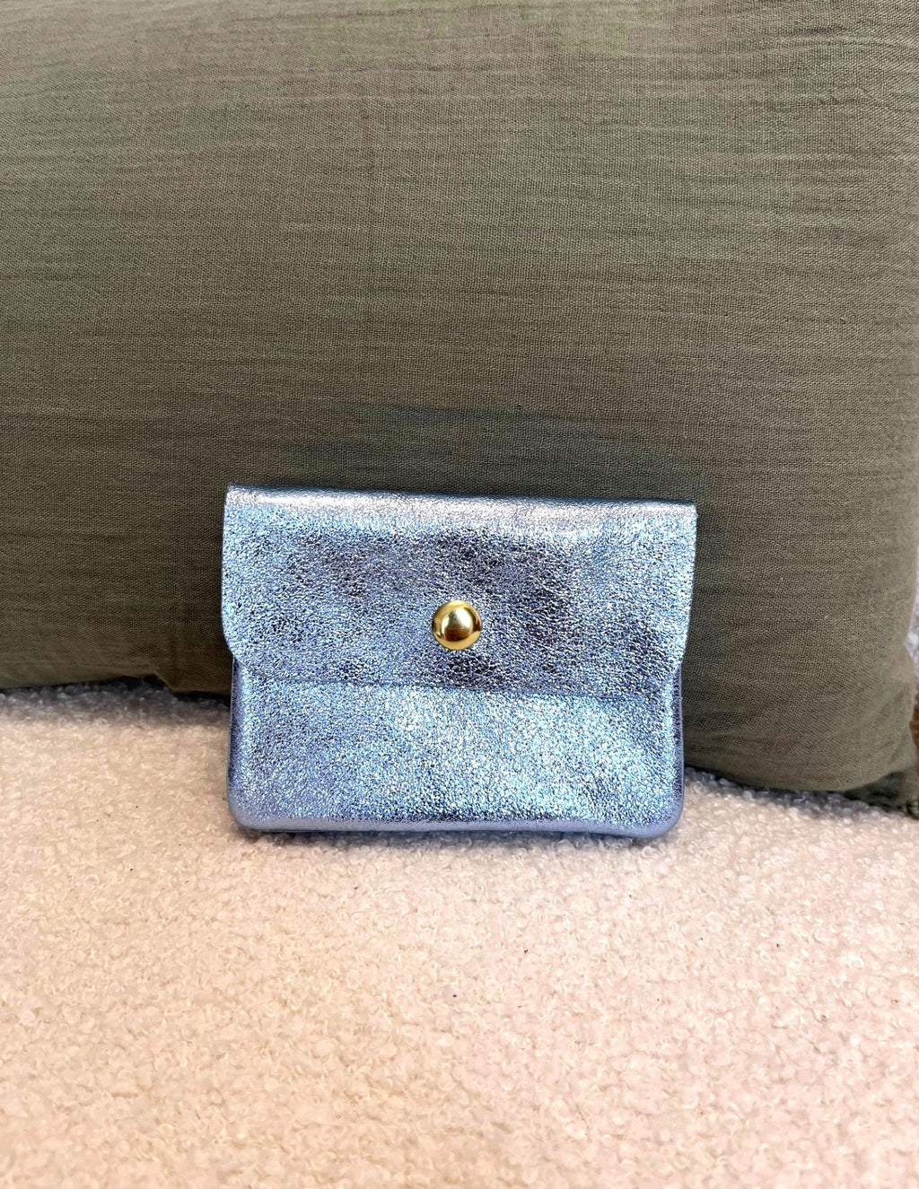 Petit porte-monnaie en cuir irisé – 3 coloris - Neuf
