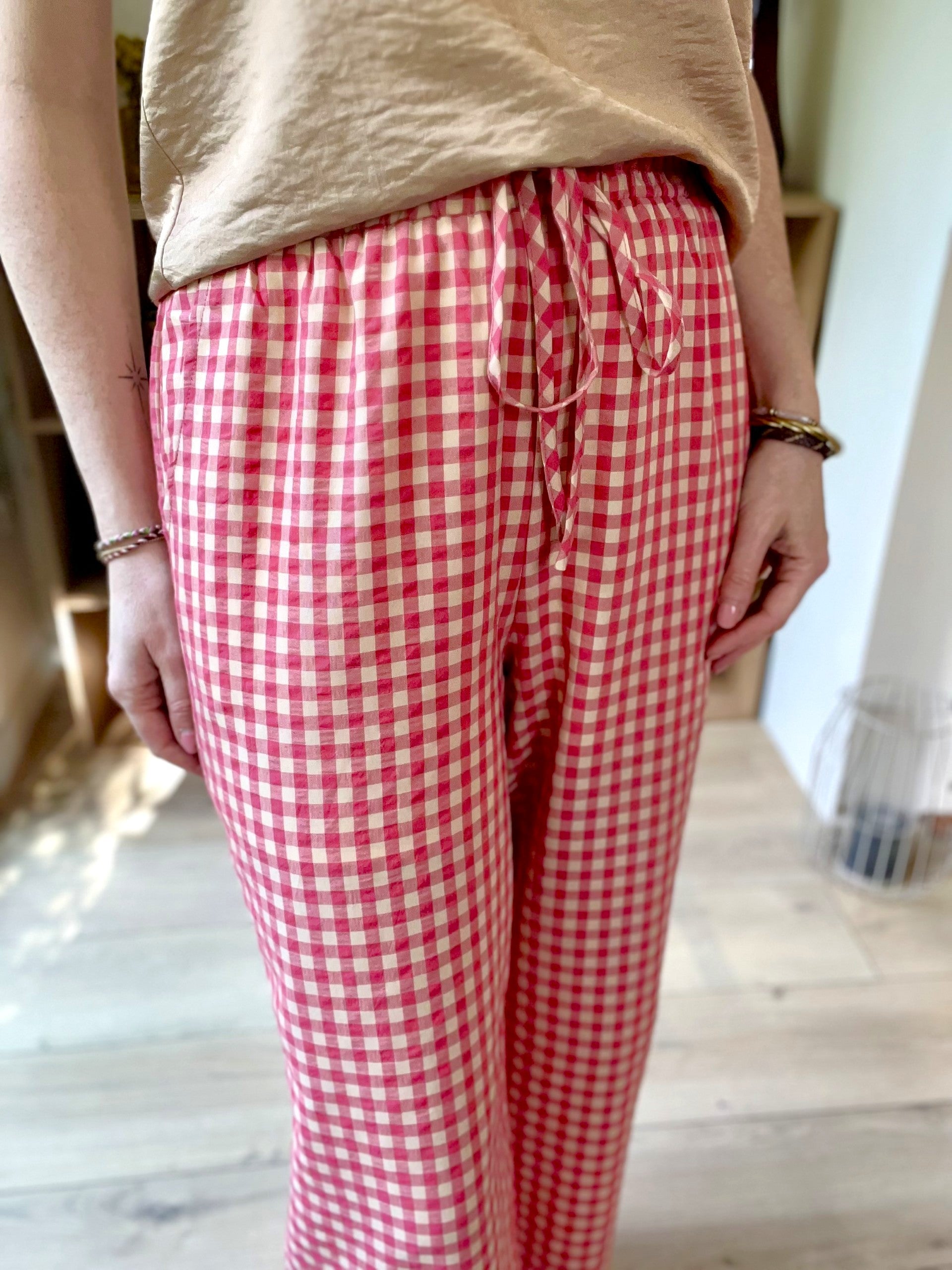 Pantalon femme vichy en coton SEE U SOON - Neuf
