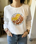 Sweat écru imprimé LA PETITE FRANCAISE taille M - Seconde main