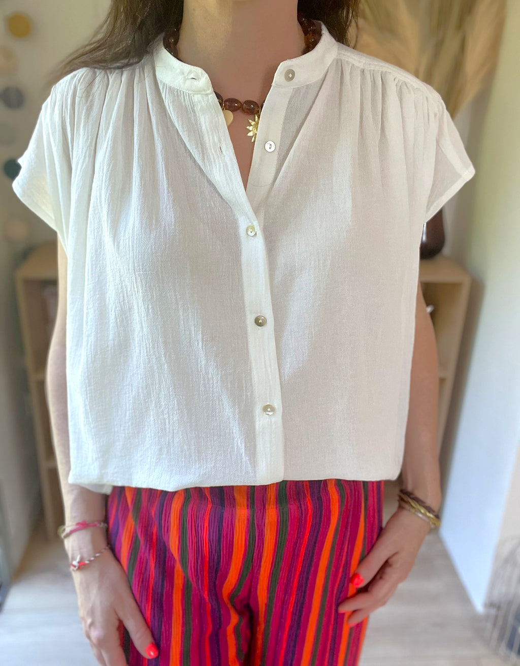 Blouse boutonnée légère blanche THE KORNER - Neuve