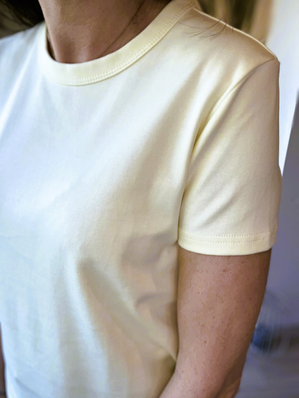 T-shirt manches courtes jaune Lucie - Neuf